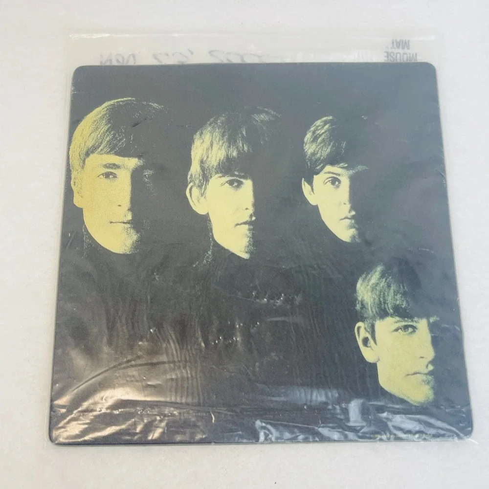 Apple Corps The Beatles Mouse Pad Black Yellow 1996 Band Graphic Like New